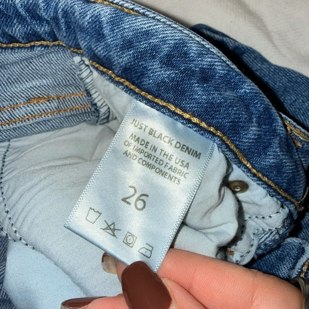 Just Black Straight Leg Blue Jeans with Distressed Knees, 26 - Picture 11 of 11